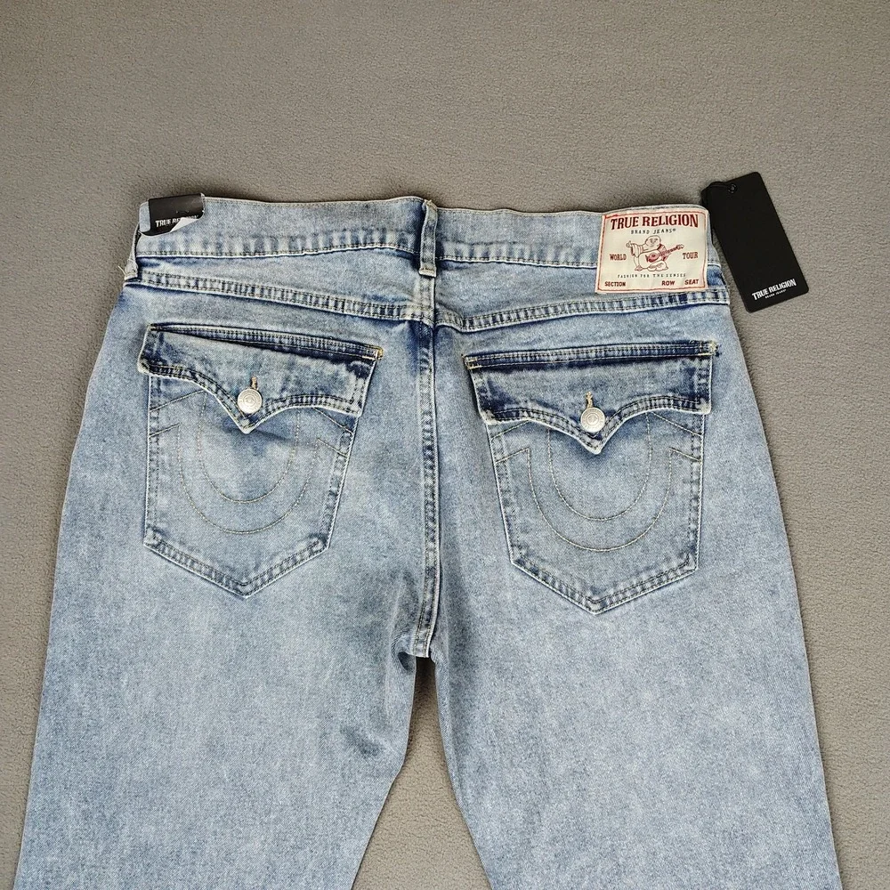 TRUE RELIGION BILLY Jeans Flap Pocket Stretchy 36x33½ Relax Bootcut Denim NEW